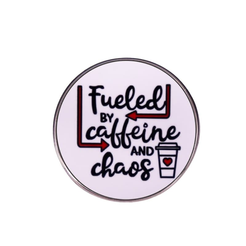 Fashionable universal coffee brooch, badge, English 5