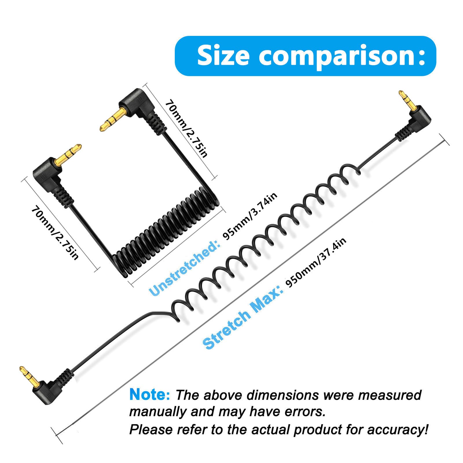 Elastic spring mobile phone music audio cable elbow audio cable connection audio headset car AUX play songs 2