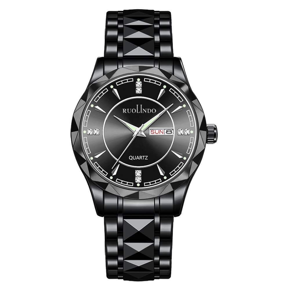 RUOLINDO Men's watch, steel belt, trend calendar, quartz swiss watch, high-quality style 5