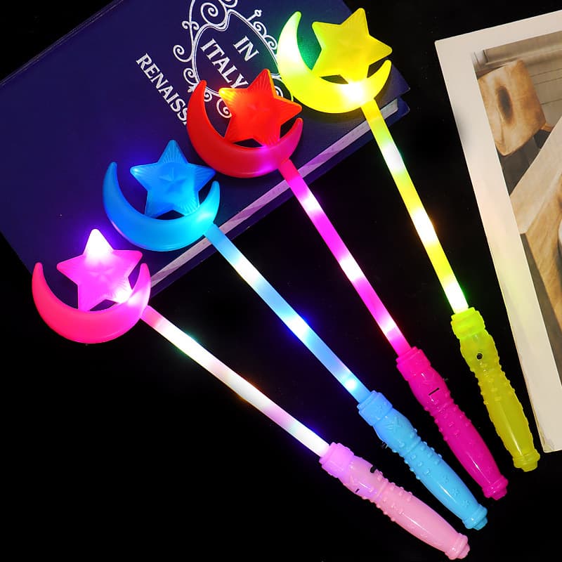 Kindergarten performance props glow stick for school graduation season yellow five-pointed star fluorescent stick star flash fairy stick 2