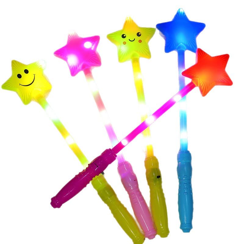 Kindergarten performance props glow stick for school graduation season yellow five-pointed star fluorescent stick star flash fairy stick 5