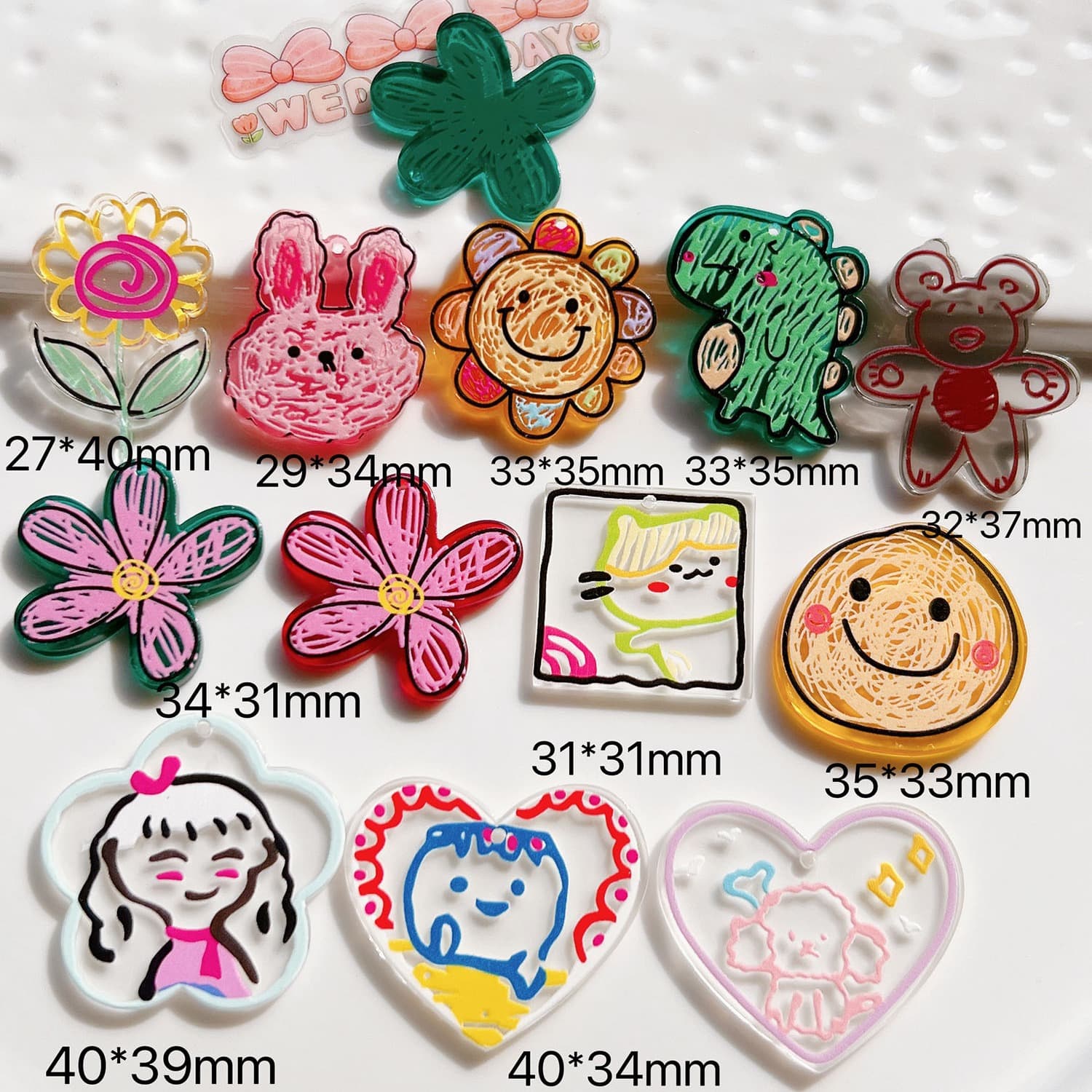 Acrylic funny keychain, removable constructor, decorative accessory, material, DIY