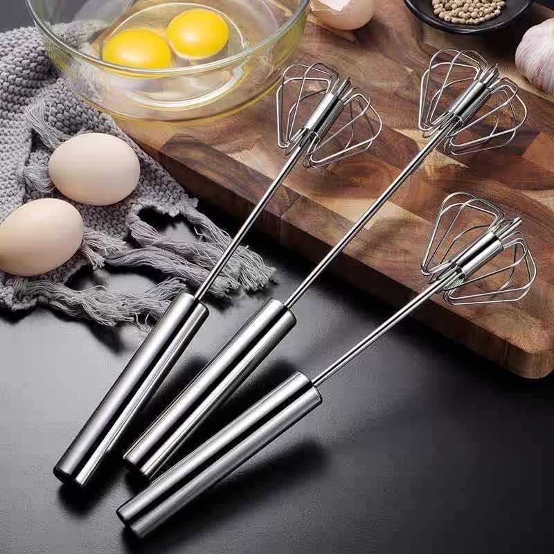 Baking tools egg beater stainless steel thick mixer semi-automatic egg beater manual mini silicone beater