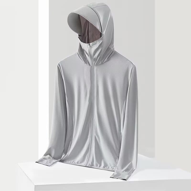 Summer silk sun protection clothing, travel thin hoody, quick dry long-sleeve, breathable jacket for leisure 4