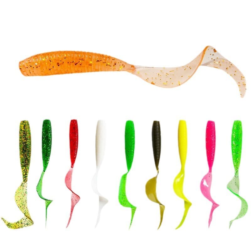 Factory wholesale iconic bait spiral rolling tail tail 5/6/7 cm fake bait bait bait bait Luya soft bait