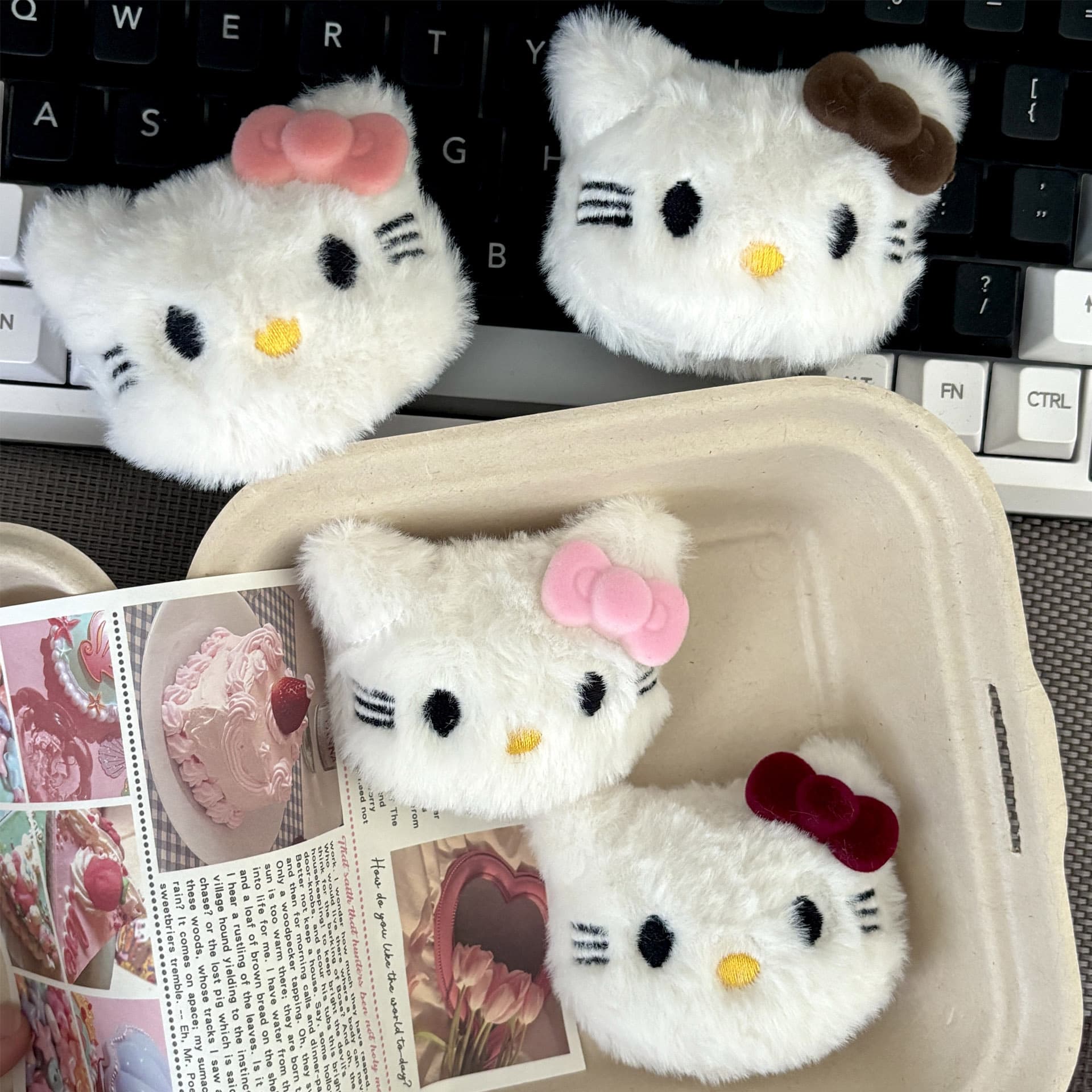 Plush cartoon bag accessory, hair accessory, doll, DIY