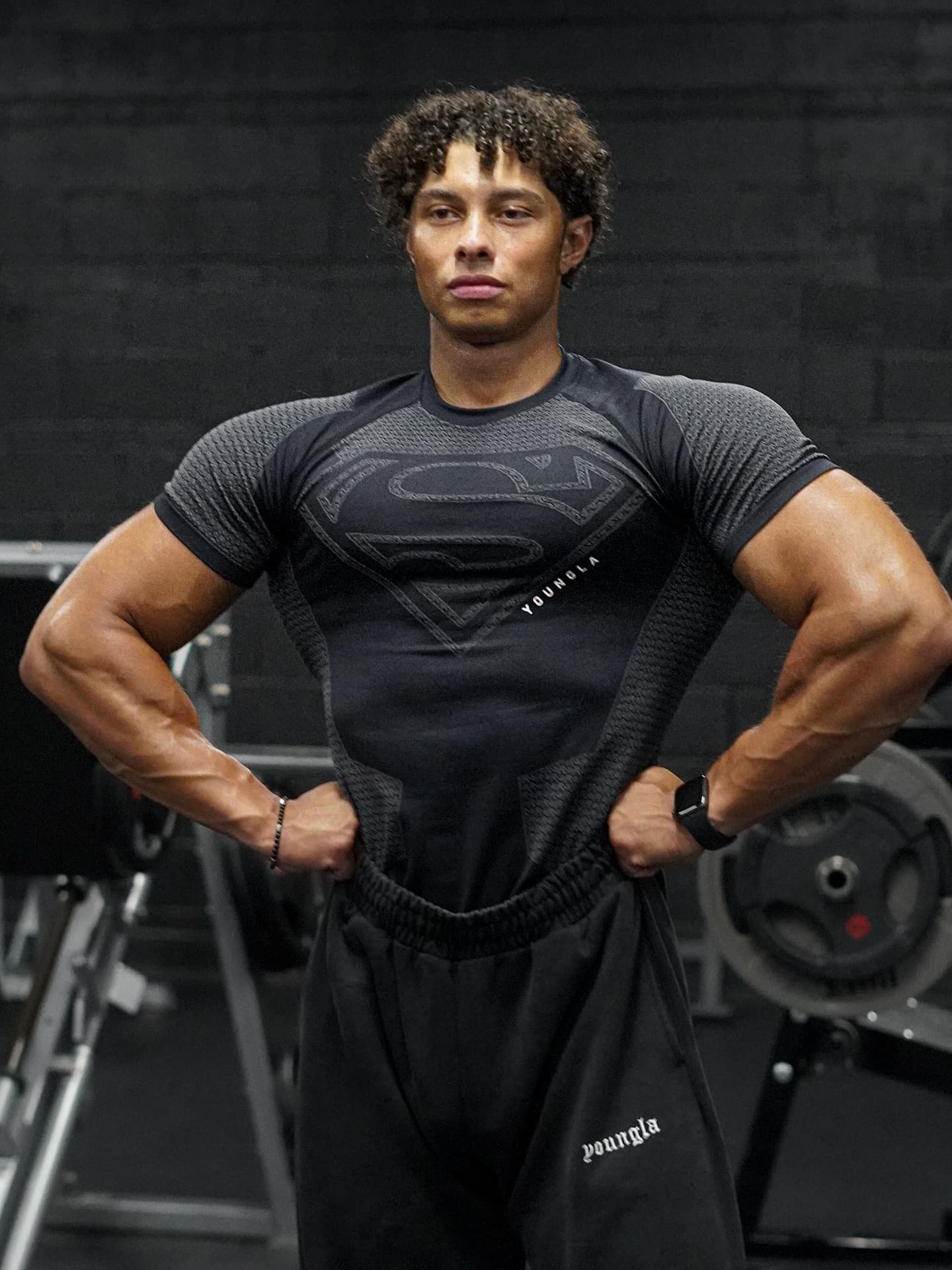 Sports quick dry breathable T-shirt for gym for leisure, American style, with short sleeve, for running, tight