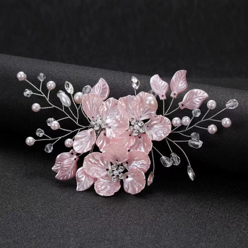 White tiara for bride, hairgrip pearl, hair accessory, European style, flower decoration, Aliexpress 3