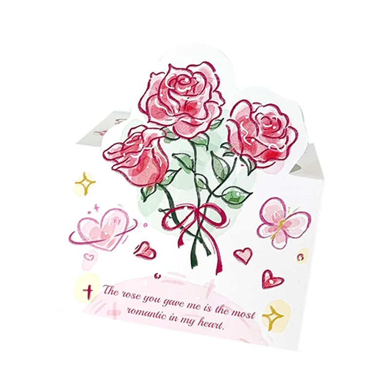 Three dimensional postcard, language cards for St. Valentine's Day, bouquet, Birthday gift 5
