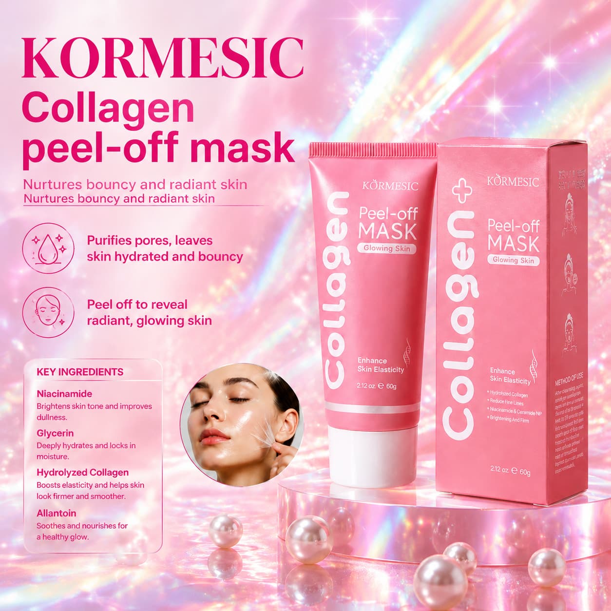 KORMESIC (Cross-border trading), (Wholesale), detachable collagen, face mask, English 3
