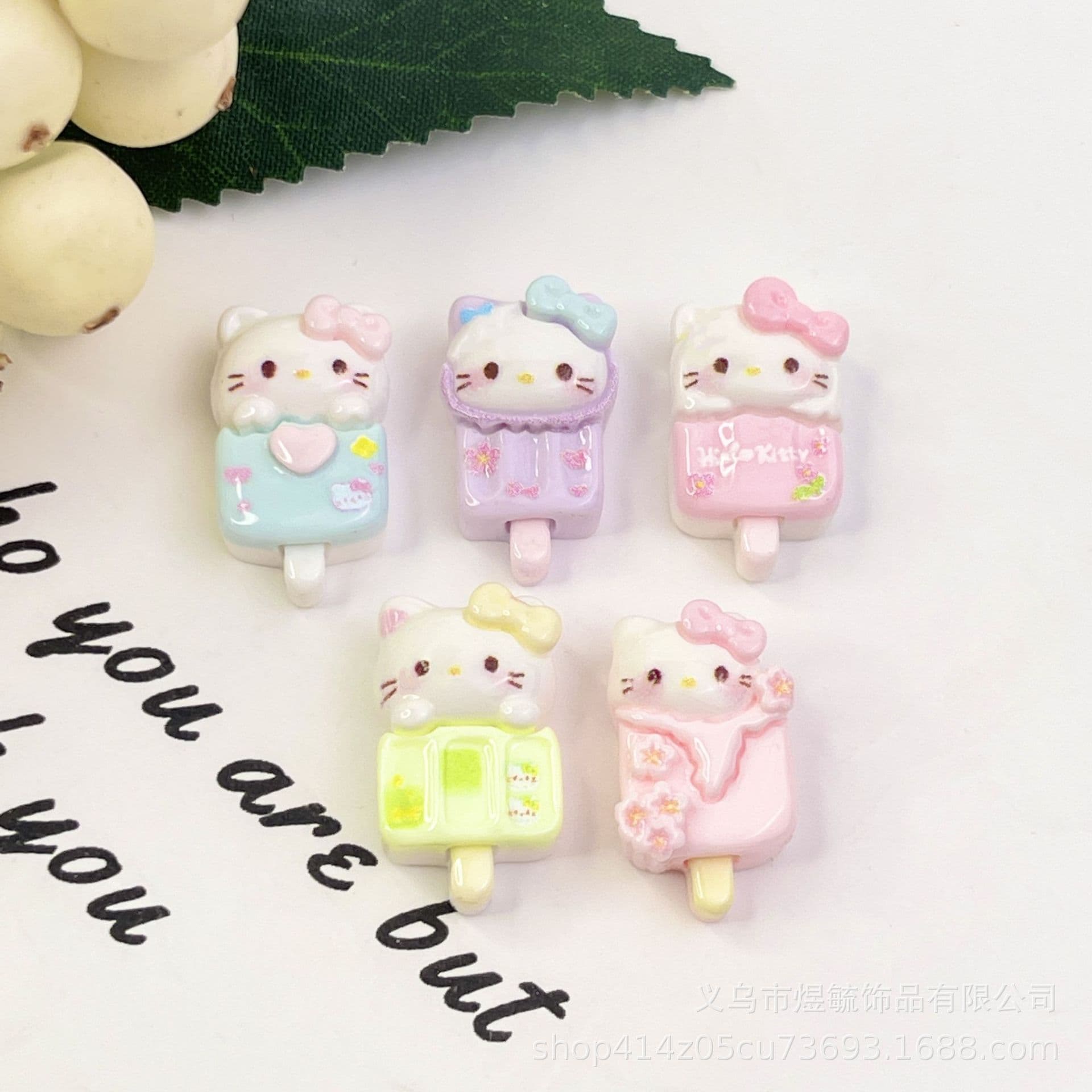New mini cartoon cat animal ice cream handmade material patch cream glue diy material resin accessories