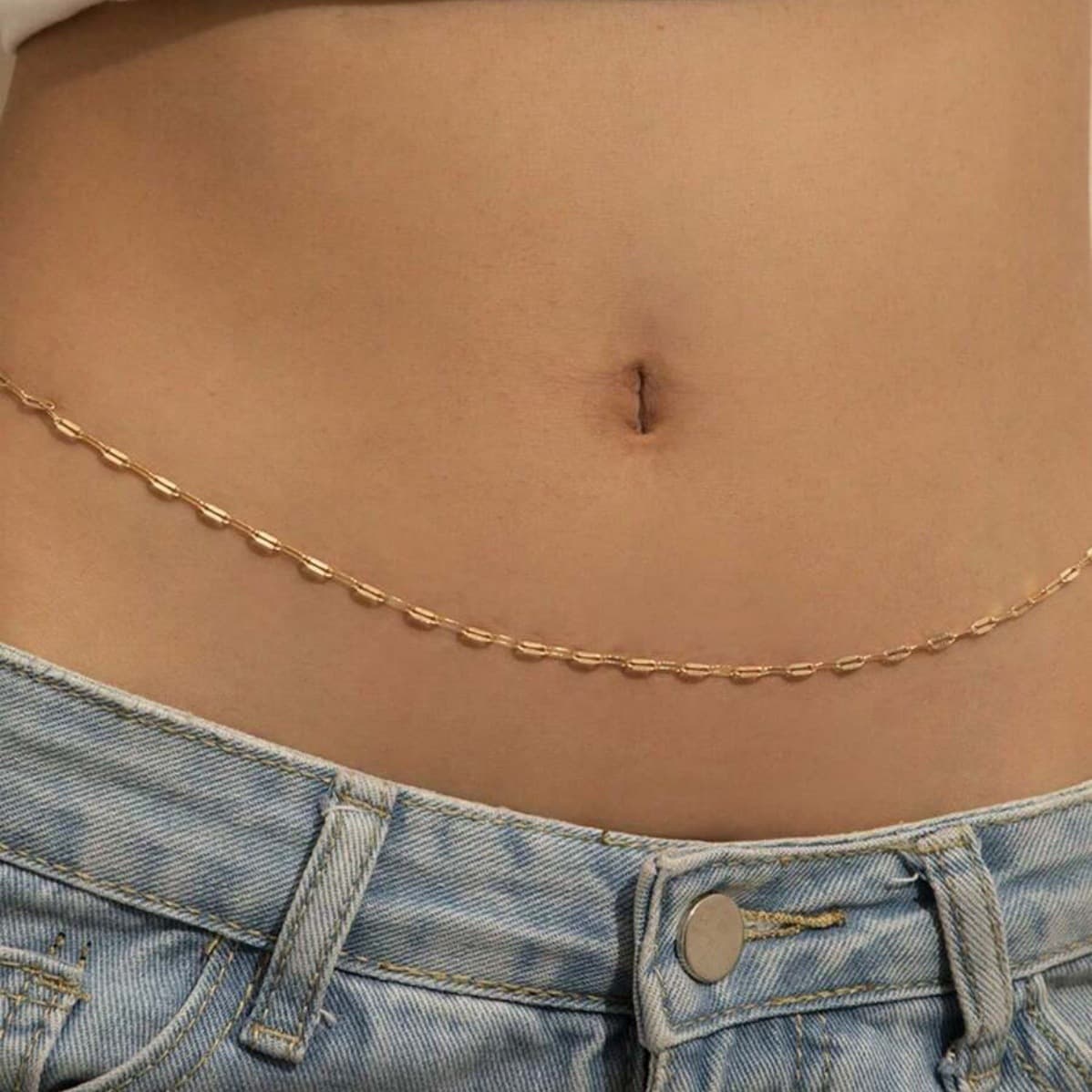 (Cross-border trading), sexy beach golden geometric chain, European style, simple and elegant design 2