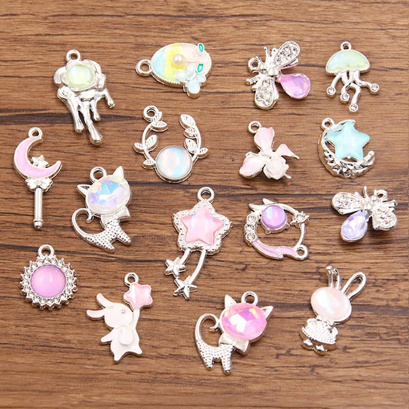 Jewelry with accessories, pendant, rabbit, DIY, flowered