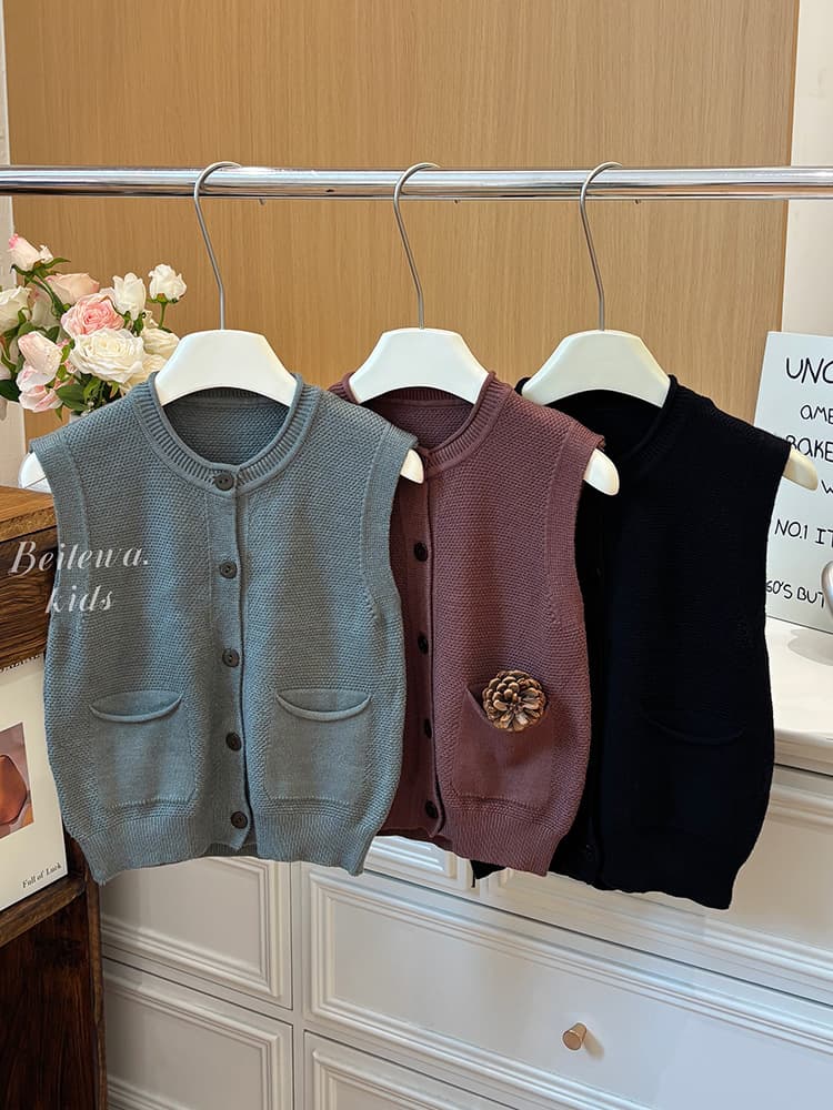 Children's knitted vest, demi-season down jacket, cardigan for leisure