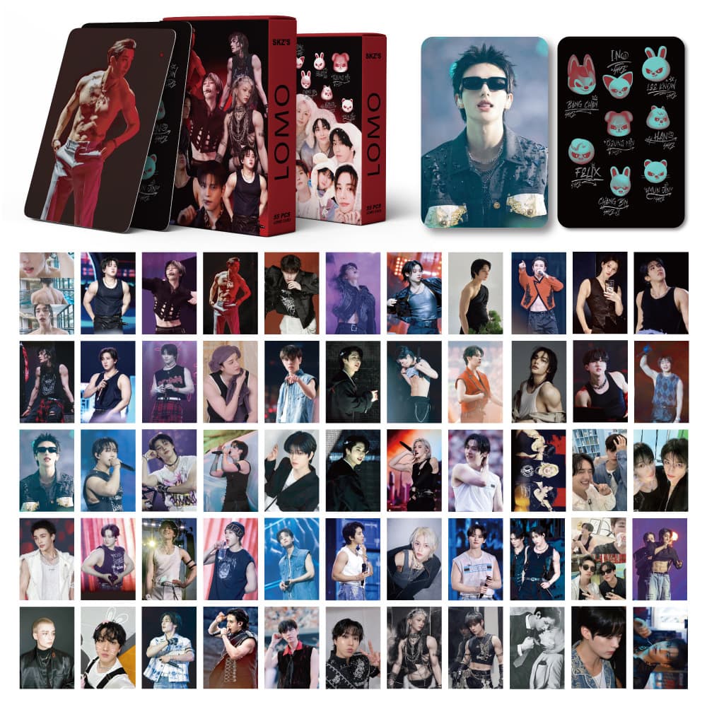 Straykids sexy muscle photo card homemade collection 55 boxed postcards lomo small cards skzoo 2