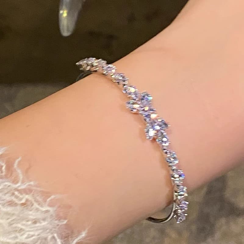Women's bracelet with bow, silver bracelet with zircon, sophisticated accessory, high-quality style, light luxury style 4