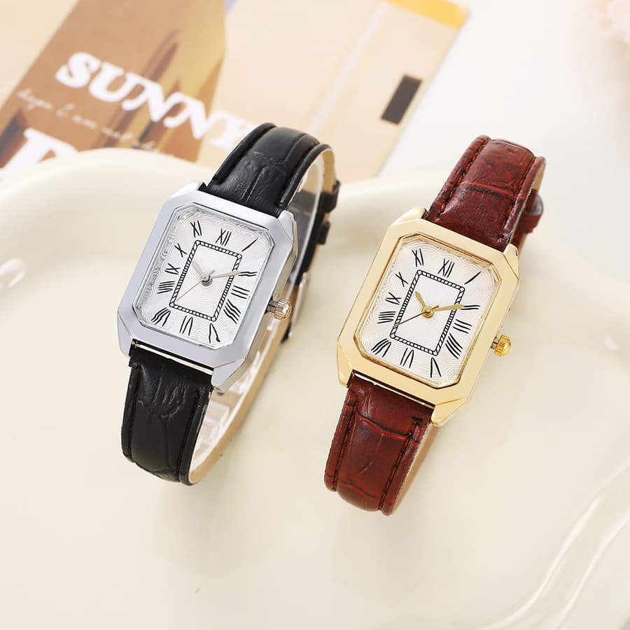 (Cross-border trading), elegant fashionable swiss watch, rectangular dial, small quartz steel belt 3