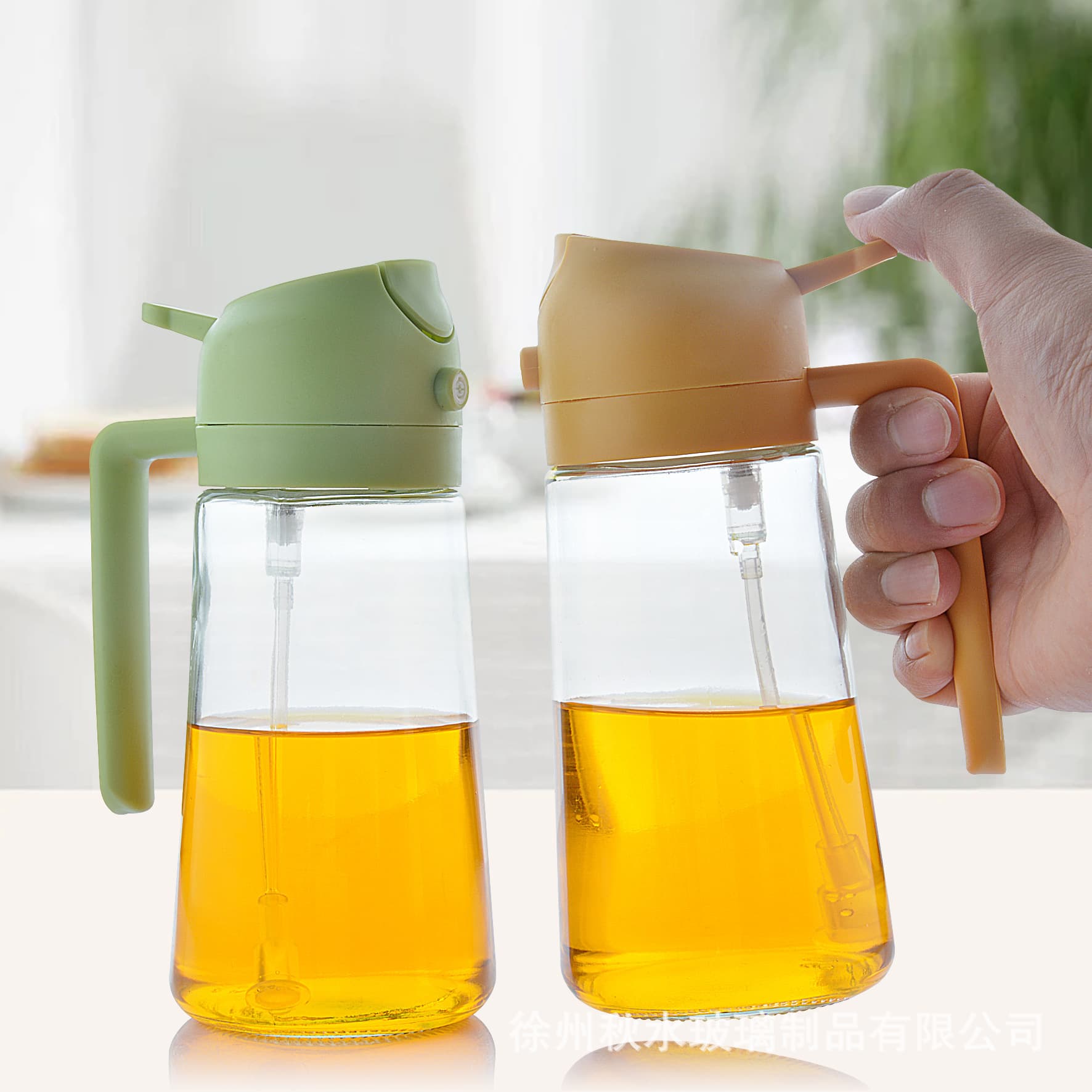 Glass injector bottle bottle injection dual -use air fried pot kitchen household jet fuel jet bottle oil can food grade 4