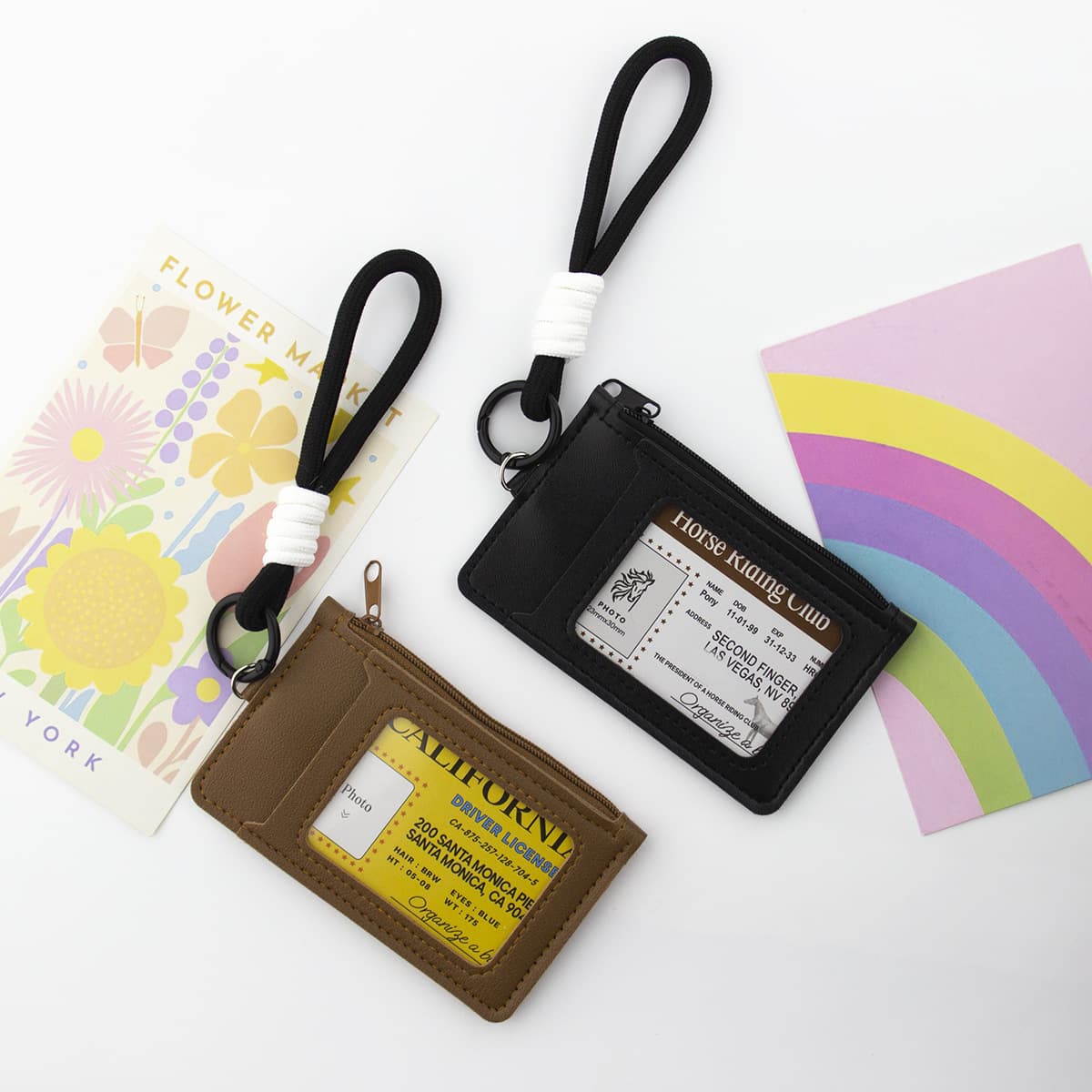 ID bag PVC school season meal card bank card bag dopamine storage bag multi-layer card bag student ID bag 2