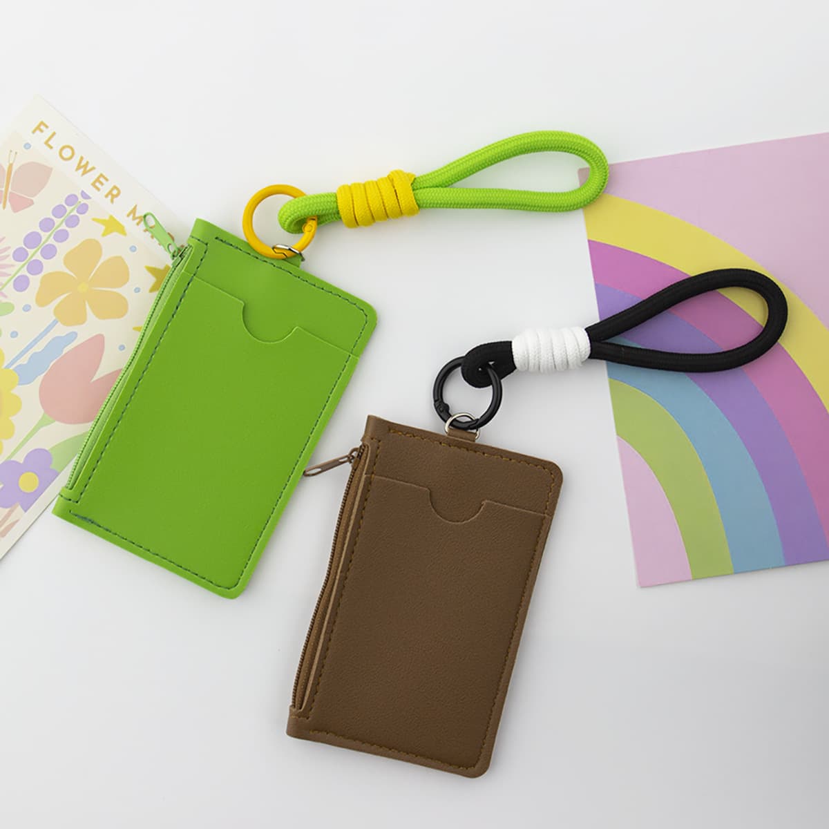 ID bag PVC school season meal card bank card bag dopamine storage bag multi-layer card bag student ID bag 4