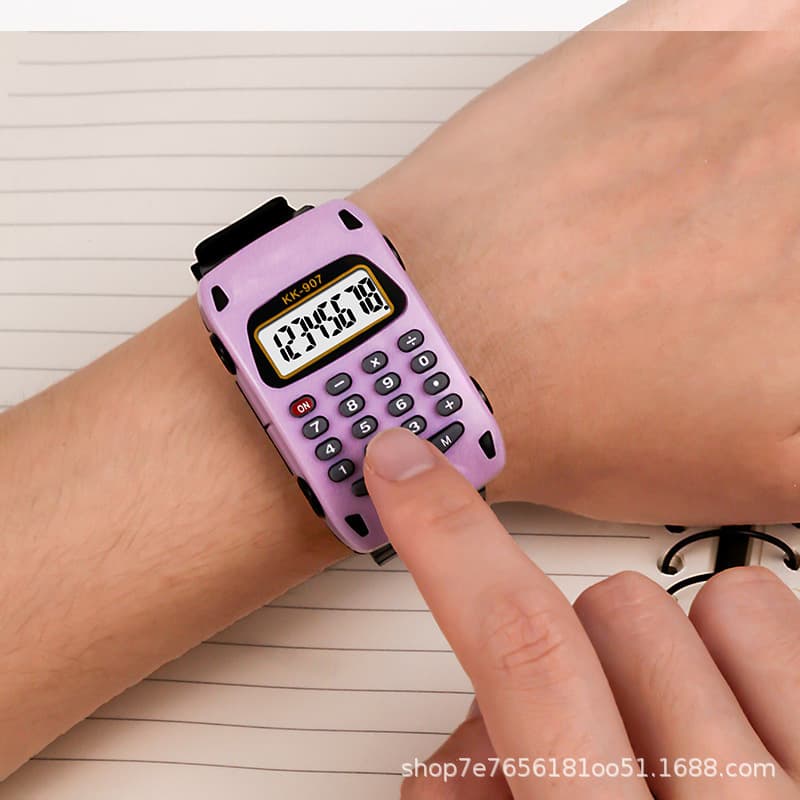 Factory direct sales 907 calculator watch student dial cute electronic watch BMW type computer 4