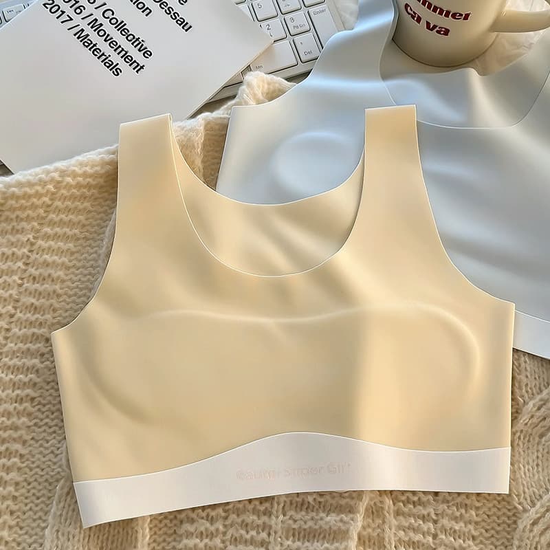 Silk underwear, shockproof sports vest for students, breathable teen girl bra 2