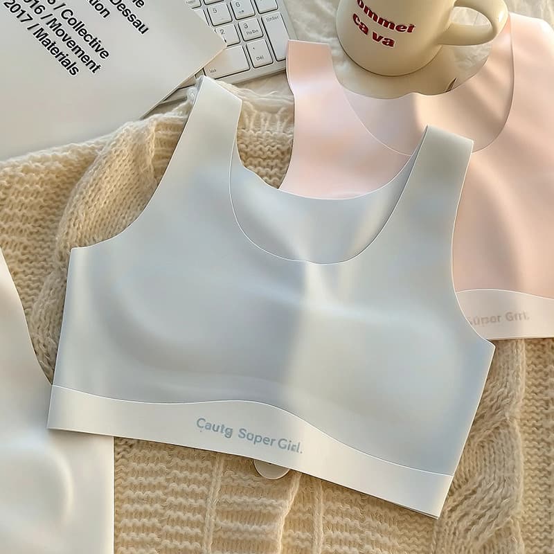 Silk underwear, shockproof sports vest for students, breathable teen girl bra 3