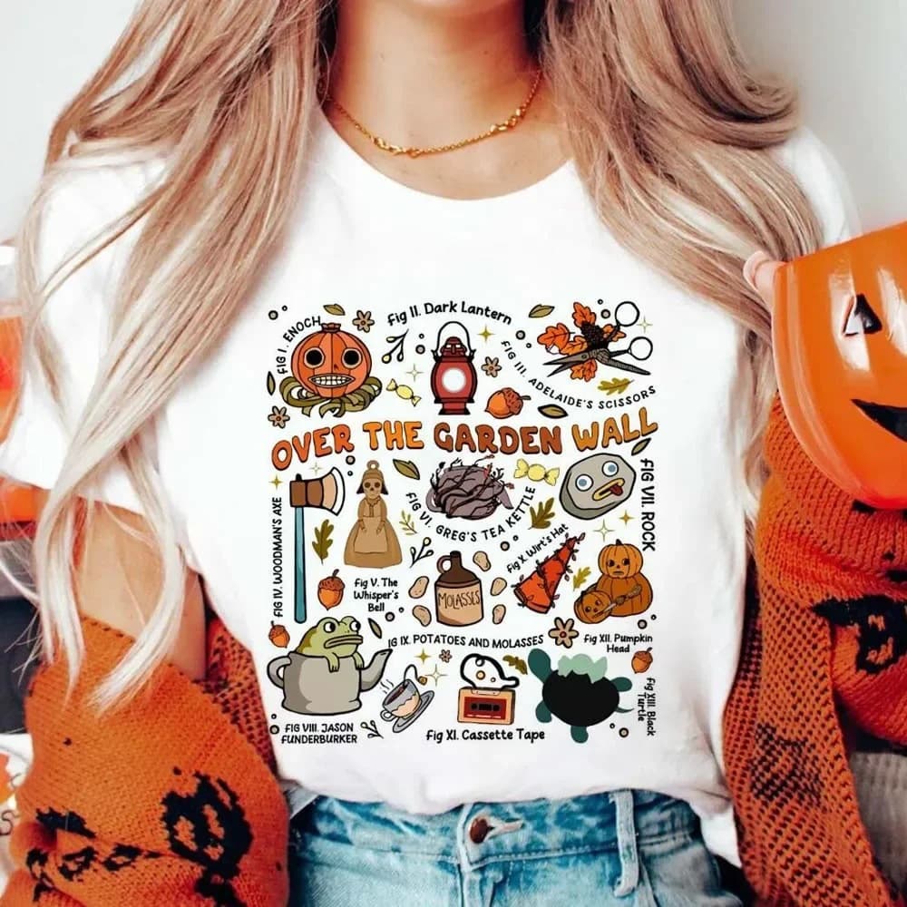 Trendy style in garden wall pumpkin print pattern funny cartoon stylish casual summer women plus size wide 2