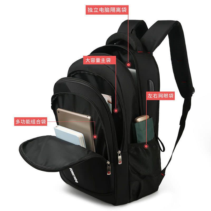 Capacious backpack, school bag for students, laptop, men's style, Korean style, for secondary school 4