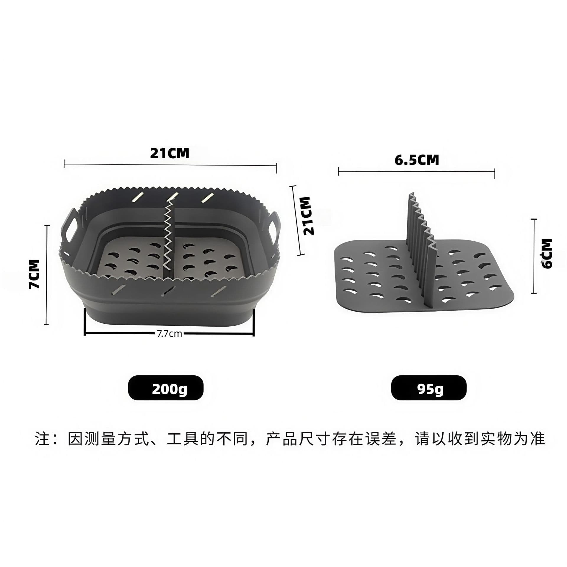 Silicone air fryer baking pan foldable square compartment air fryer liner air fryer liner 3