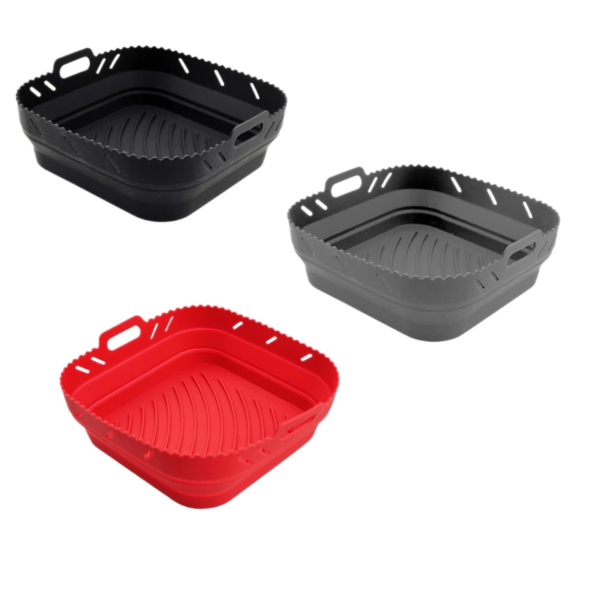 Silicone air fryer baking pan foldable square compartment air fryer liner air fryer liner 5
