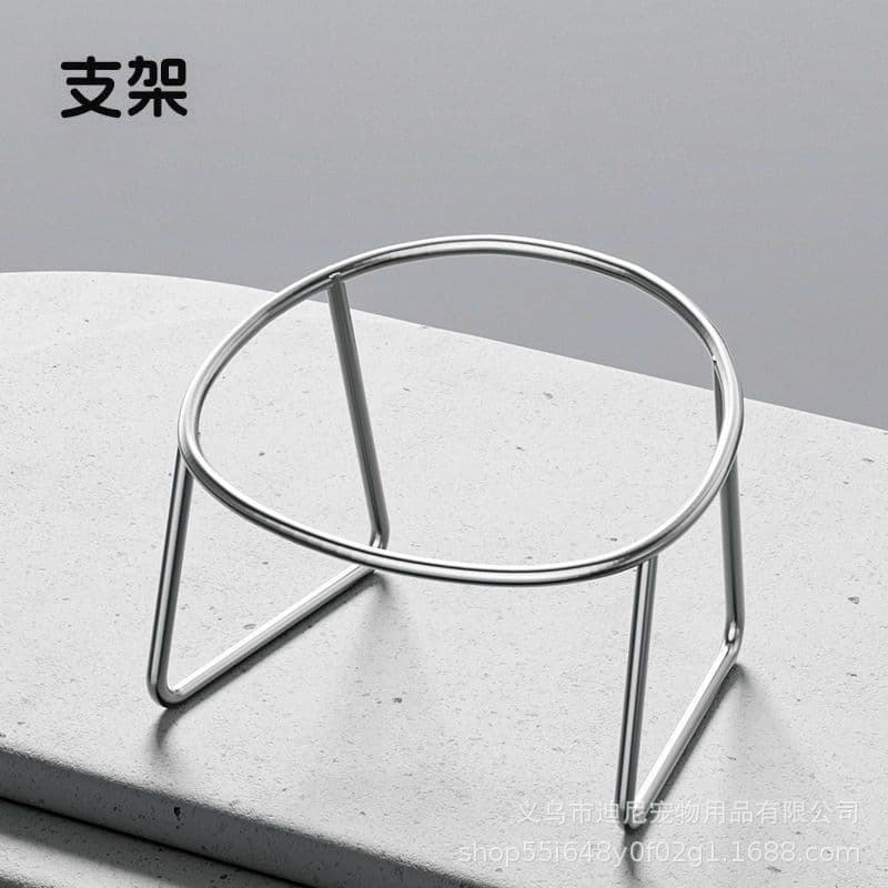 Stainless steel cat bowl pet shelf heightened neck protection pet bowl anti-overturned dog bowl cat food bowl rice bowl drinking water bowl 4