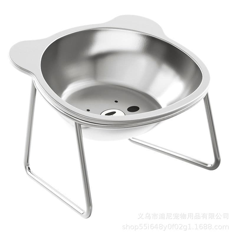 Stainless steel cat bowl pet shelf heightened neck protection pet bowl anti-overturned dog bowl cat food bowl rice bowl drinking water bowl 5