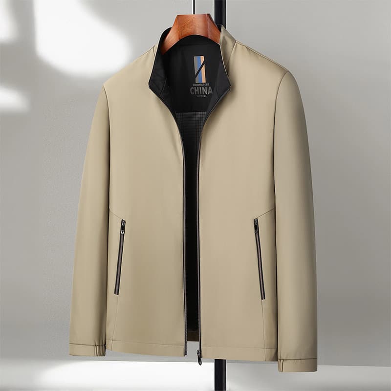 Spring and Autumn men's stand -up collar jackets men's administrative and leisure business men's middle -aged dad jacket jacket 3