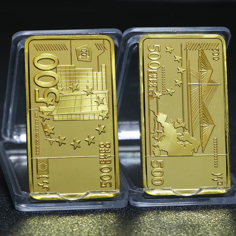 Bar, square commemorative coins, USA, Germany 2