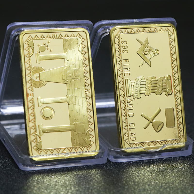 Bar, square commemorative coins, USA, Germany 4