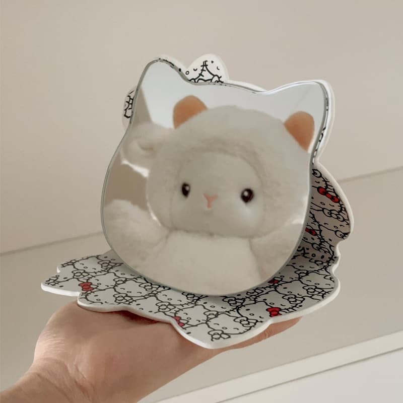 Table foldable handheld cute mirror for students for traveling 3