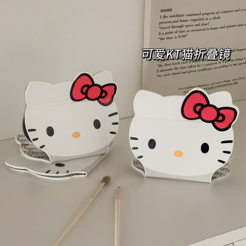 Table foldable handheld cute mirror for students for traveling