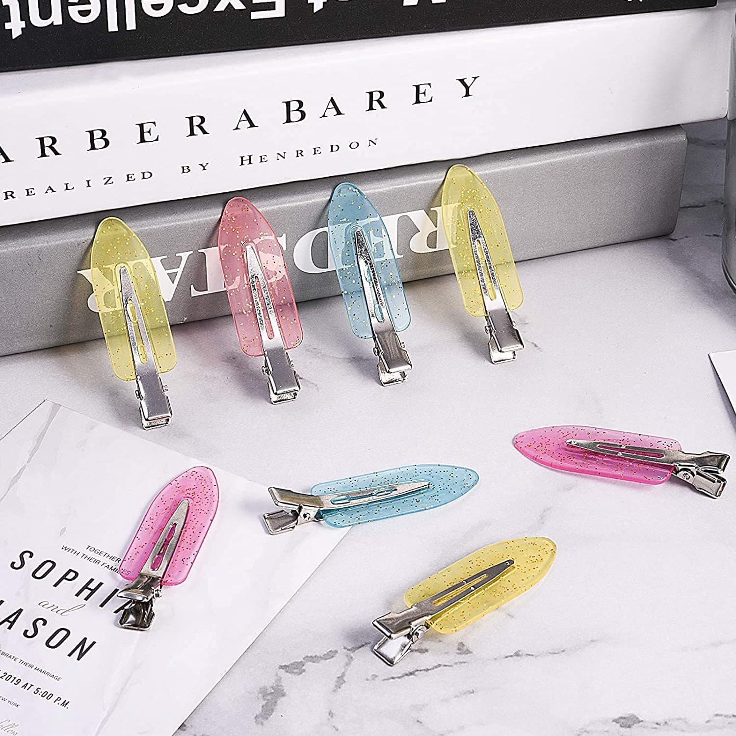 Bangs, transparent cream hairpins, hairgrip, hair accessory, simple and elegant design, internet celebrity 3