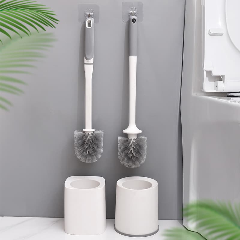 Toilet brush with no dead ends, long handle with base set, household toilet cleaning brush, hanging toilet brush 2
