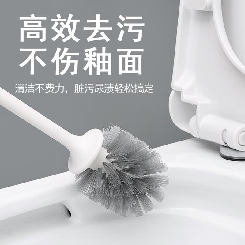 Toilet brush with no dead ends, long handle with base set, household toilet cleaning brush, hanging toilet brush 3