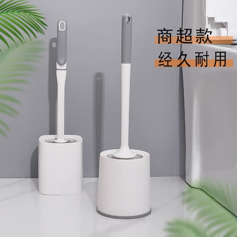 Toilet brush with no dead ends, long handle with base set, household toilet cleaning brush, hanging toilet brush 4