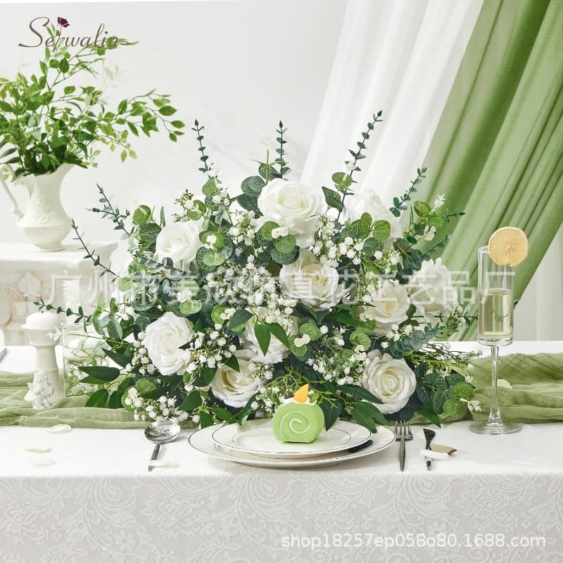 Mixed Artificial Eucalyptus Leaves Flowers Bulk Artificial Eucalyptus Leaves Green Leaves for Wedding DIY Bouquet Flowers 2