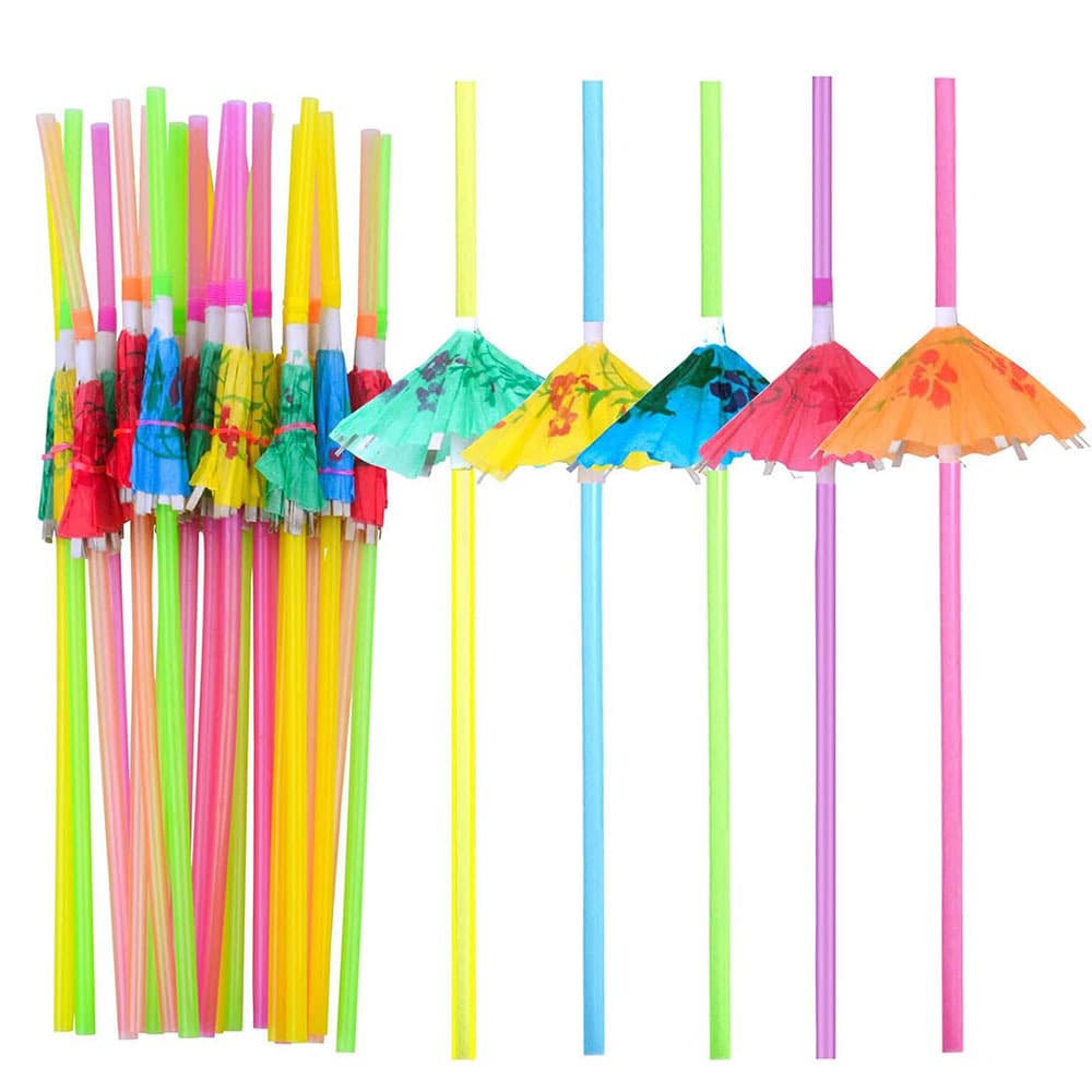 Fluorescence umbrella, plastic straw, nail decoration, (Physicals) 2