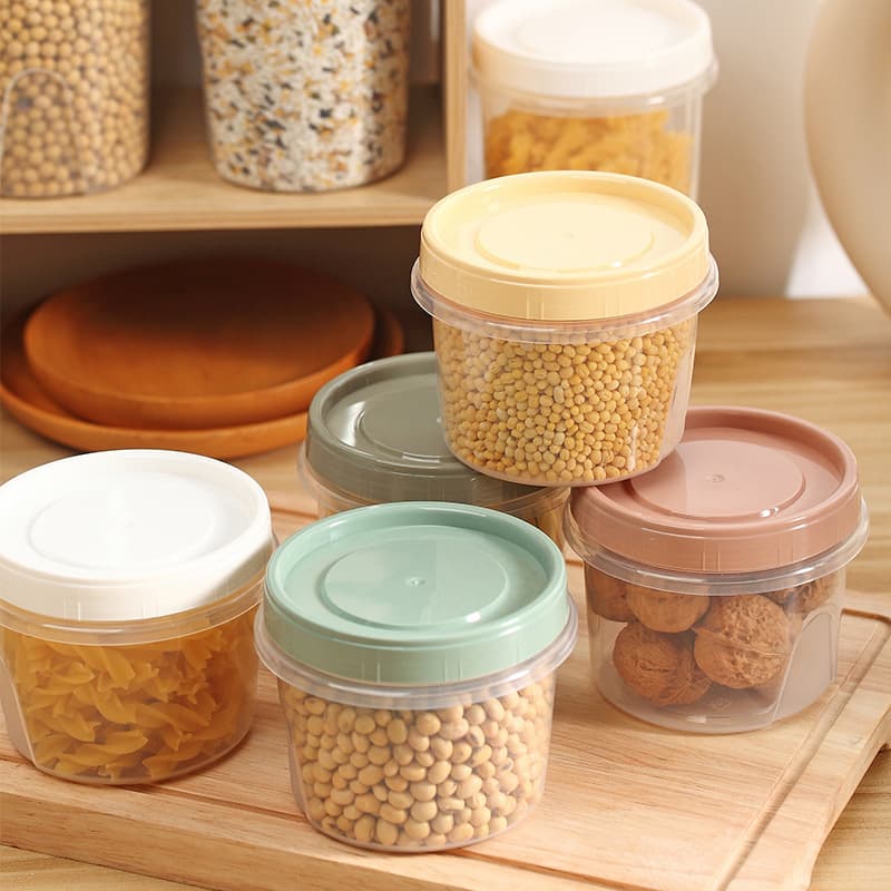 High temperature resistant round refrigerator fresh-keeping box with lid small fruit storage box microwave heating lunch box sealed jar 3