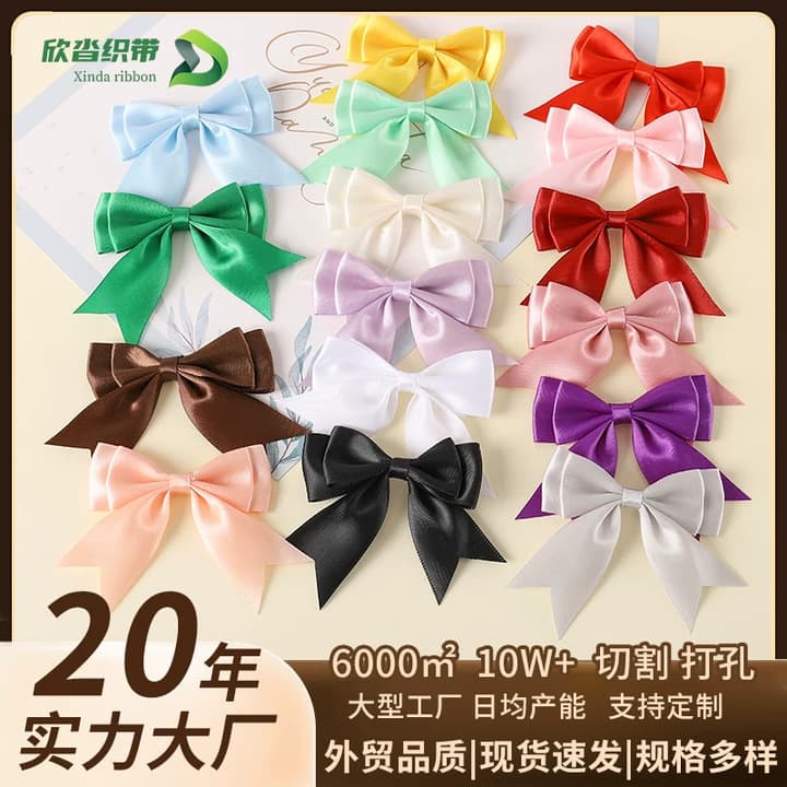 Hair band with bow, hair accessory, bow tie handmade, ready-made product, polyester, DIY, (Physicals) 2