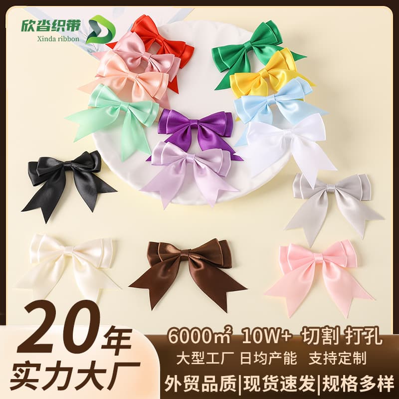 Hair band with bow, hair accessory, bow tie handmade, ready-made product, polyester, DIY, (Physicals) 4