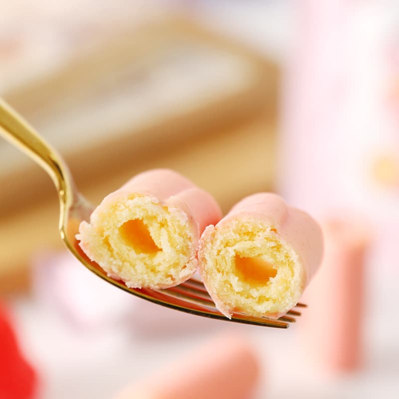 Bolumeng Strawberry Milk Chocolate Flavor Mini Cake Roll Coated Dessert Pastries Office Afternoon Tea Snacks 4