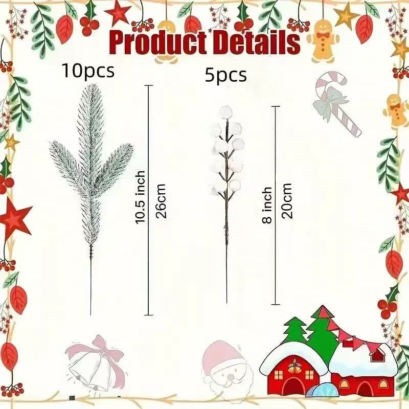 (Cross-border trading), Christmas jewelry, decorative accessory for home use, artificial plant, with snowflakes
