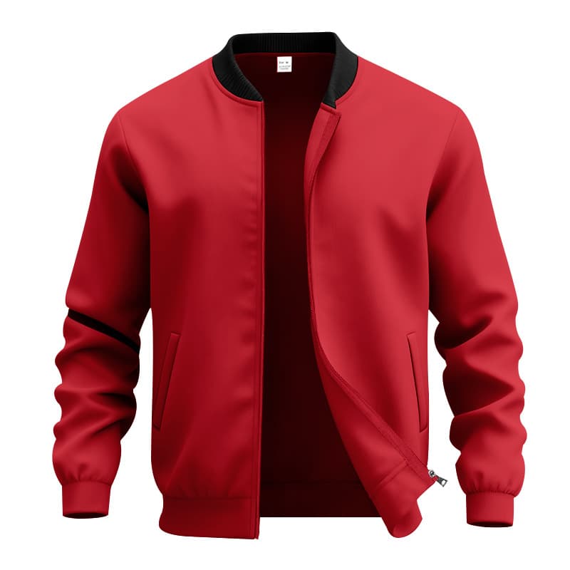 (Cross-border trading), retro baseball uniform with zipper, solid color cardigan, men's jacket, American style, simple and elegant design 4
